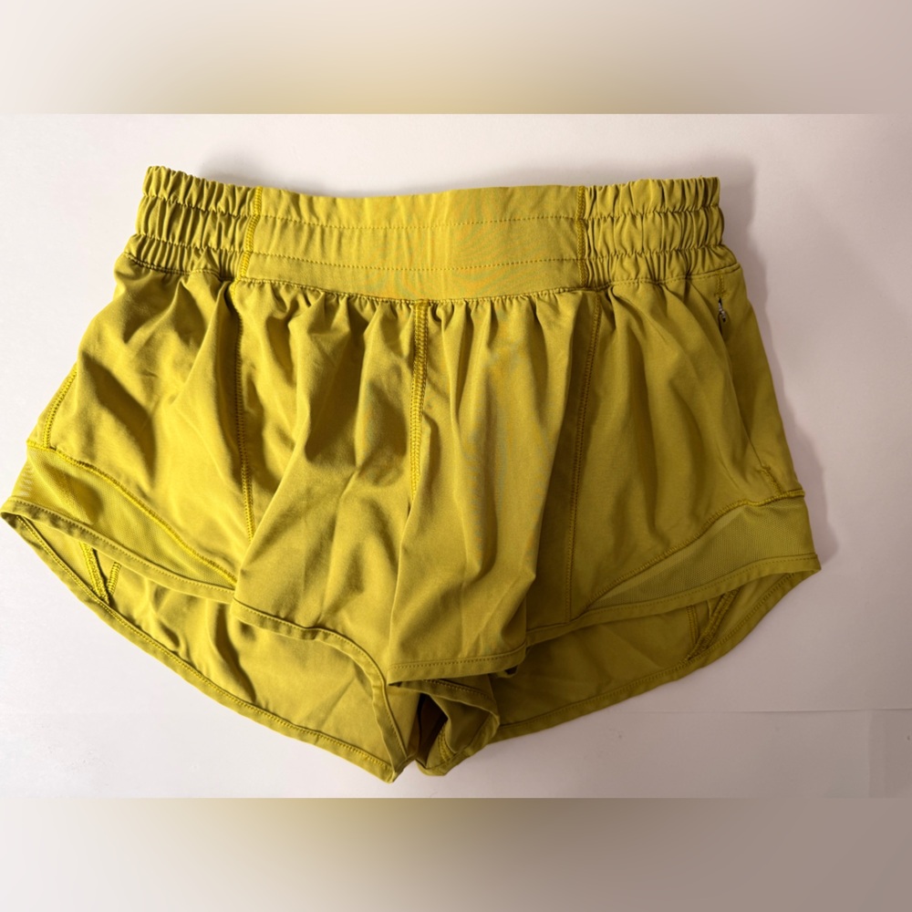 Lululemon Hotty Hot 2.5” Low Rise Shorts | Mustard Yellow Athletic Shorts - Picture 7 of 11